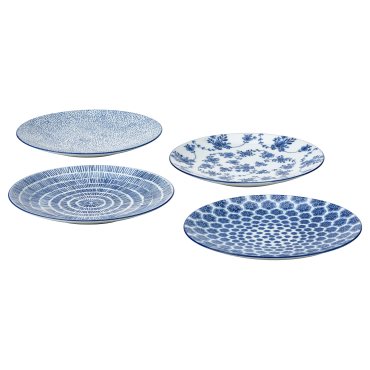 ENTUSIASM, side plate patterned/4 pack, 18 cm, 205.053.58