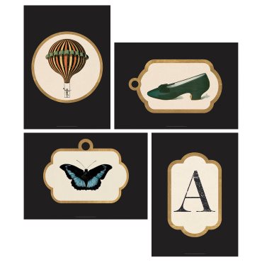 GRÖNBY, picture/Vintage ephemera, set of 4, 205.788.73