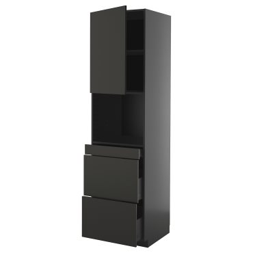 METOD/KNIVSHULT, high cabinet for microwave combi with door/3 drawers, 60x60x220 cm, 295.877.88