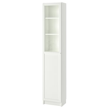 BILLY/OXBERG, bookcase combination with panel/glass doors, 40x30x202 cm, 392.874.21