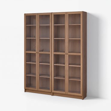 BILLY/OXBERG, bookcase combination with glass doors, 160x202 cm, 394.835.30