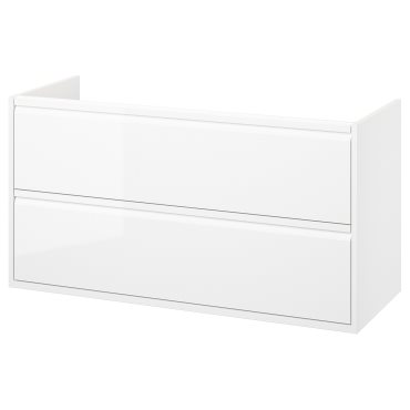 ANGSJON, wash-stand with drawers/high-gloss, 120x48x63 cm, 405.350.95