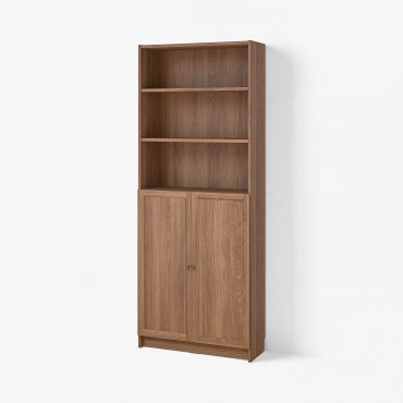 BILLY/OXBERG, bookcase with doors, 80x30x202 cm, 494.833.65