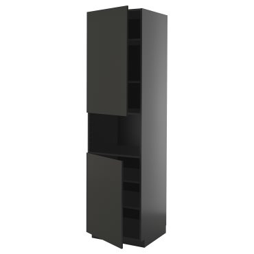 METOD, high cabinet for microwave with 2 doors/shelves, 60x60x220 cm, 495.883.10