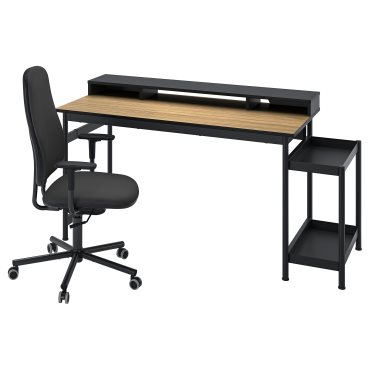 MULLSJÖ/SMÖRKUL, desk and chair, 496.031.55