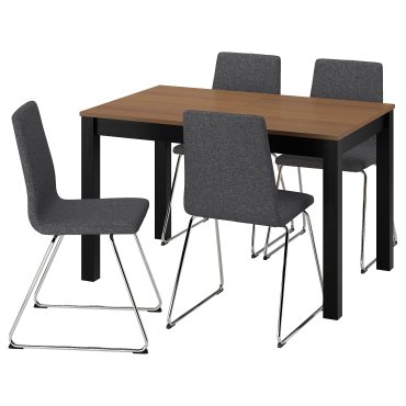 ÅLHULT/LILLÅNÄS, table and 4 chairs, 120/170x80 cm, 496.100.90