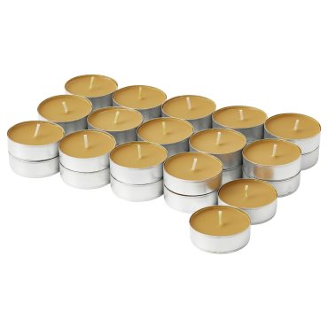 PRAKTRÖNN, scented candle in metal cup/Spring herbs/30 pack, 3.5 hr, 505.381.40