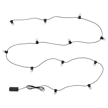 UTSUND, lighting chain with built in LED light source/12 bulbs/outdoor/battery-operated, 506.105.84