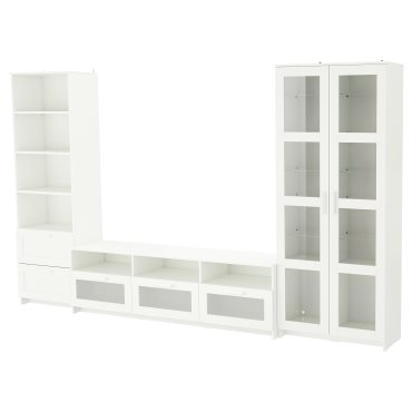 BRIMNES, TV storage combination/glass doors, 592.782.32