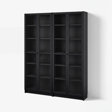 BILLY/OXBERG, bookcase combination with glass doors, 160x202 cm, 594.835.29
