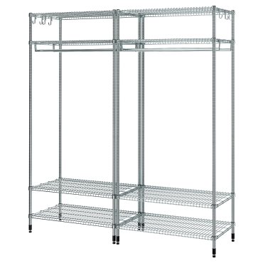 OMAR, shelving unit with clothes rail, 186x50x201 cm, 594.876.88