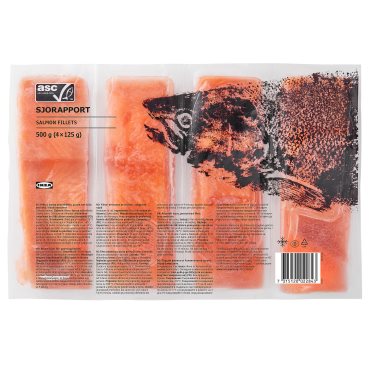 SJÖRAPPORT, salmon fillet/ASC certified/frozen/frozen, 500 g, 603.600.37 - IKEA Cyprus SJÖRAPPORT, salmon fillet/ASC certified/frozen/frozen, 500 g, 603.600.37