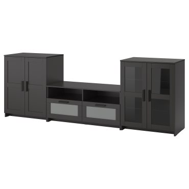 BRIMNES, TV storage combination/glass doors, 692.782.22