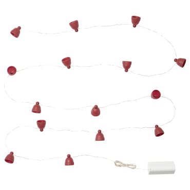 STRÅLA, lighting chain with built-in LED light source/15 lights/hat/battery-operated, 705.627.04