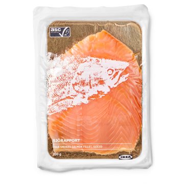 SJÖRAPPORT, cold smoked salmon ASC certified/frozen, 200 g, 803.600.22 - IKEA Cyprus SJÖRAPPORT, cold smoked salmon ASC certified/frozen, 200 g, 803.600.22