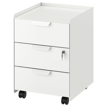TROTTEN, drawer unit with 3 drawers on castors, 40x47x56 cm, 804.850.98