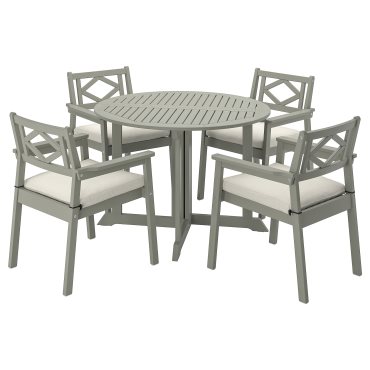 BONDHOLMEN, table+4 chairs with armrests, outdoor, 893.305.06