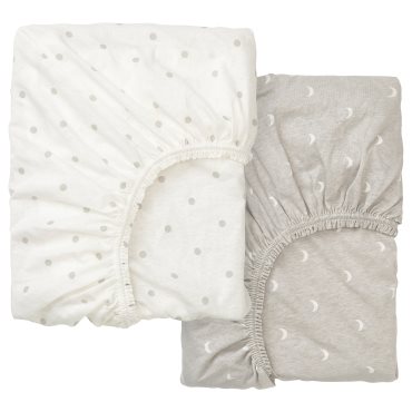 LENAST, fitted sheet for cot, 2 pack, 904.576.41