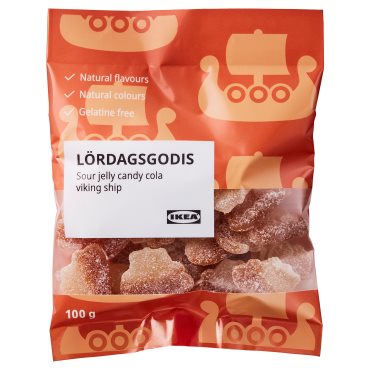 LORDAGSGODIS, sour jelly candy cola flavour, 100 g, 904.805.47