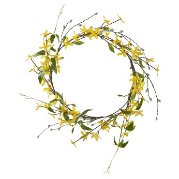 SMYCKA, artificial wreath/forsythia, 45 cm, 905.937.90