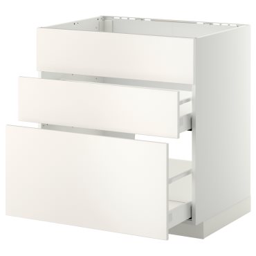 METOD/MAXIMERA, base cabinet for sink+3 fronts/2 drawers, 991.087.23
