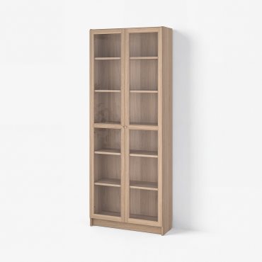 BILLY/OXBERG, bookcase with glass doors, 80x30x202 cm, 994.833.20