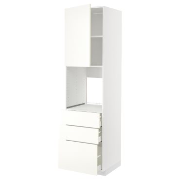 METOD, high cabinet for oven with door/3 drawers, 60x60x220 cm, 995.070.62