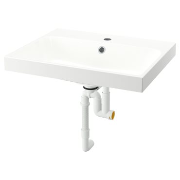 BACKSJON, wash-basin with water trap, 60x48 cm, 995.167.59