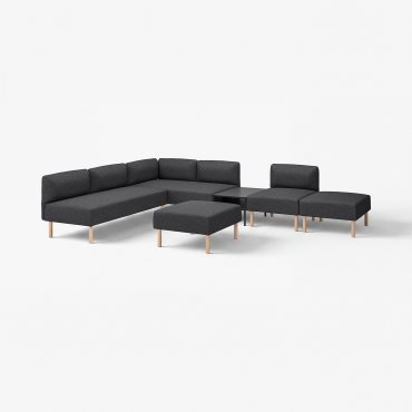 LILLEHEM, 6-seat modular sofa with side table, 995.747.54