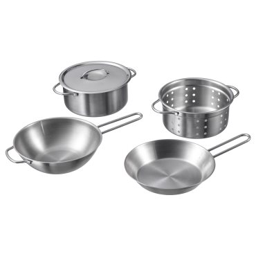 DUKTIG, 5-piece toy cookware set, 001.301.67