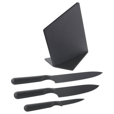 JÄMFÖRA, knife block with 3 knives, 103.468.31