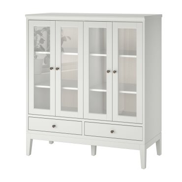IDANÄS, cabinet with bi-folded glass doors, 121x50x135 cm, 104.960.38