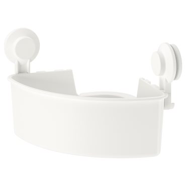 TISKEN, corner shelf unit with suction cup, 204.003.04