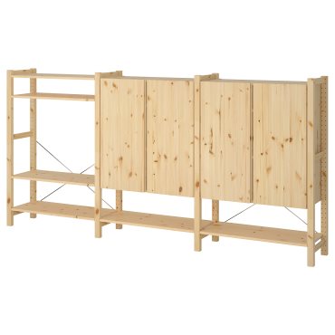 IVAR, 3 sections/shelves/cabinet, 259x30x124 cm, 294.039.49