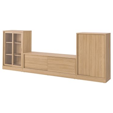 TONSTAD, TV storage combination with sliding doors, 342x37x120 cm, 295.150.65