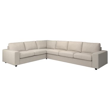 VIMLE, corner sofa, 5-seat with wide armrests, 394.017.99