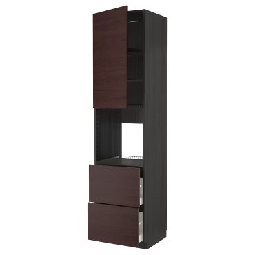 METOD/MAXIMERA, high cabinet for oven with door/2 drawers, 60x60x240 cm, 794.548.99