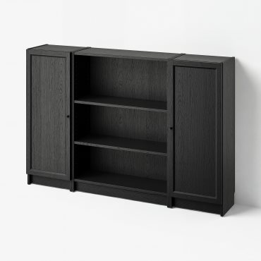 BILLY/OXBERG, bookcase combination with doors, 160x106 cm, 794.835.90