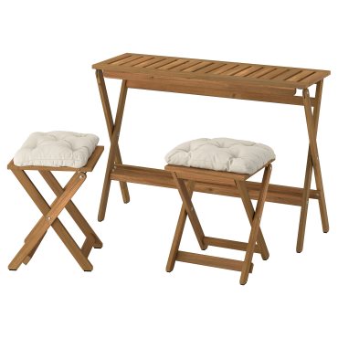 NÄMMARÖ, table and 2 stools, folding/outdoor, 108x37 cm, 895.826.55