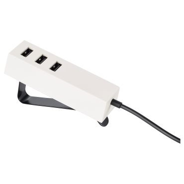 LÖRBY, USB charger with clamp, 903.602.72