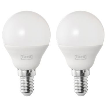 SOLHETTA, λαμπτήρας LED E14 470 lumen/γλόμπος, 2 τεμ., 904.987.07