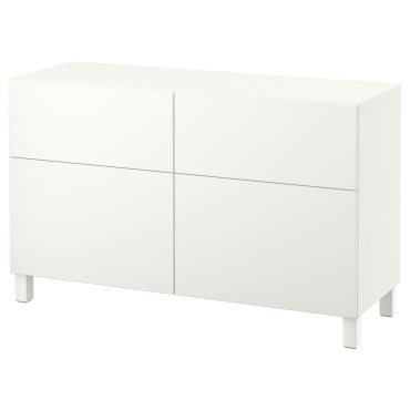 BESTÅ, storage combination with doors/drawers soft-closing, 120x42x74 cm, 991.953.05