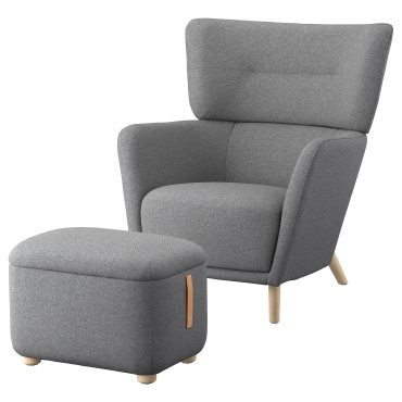 OSKARSHAMN, wing chair with footstool, 994.853.43