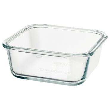 IKEA 365+, food container square/glass, 600 ml, 003.592.06