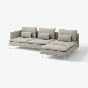 SÖDERHAMN, 4-seat sofa with chaise longue and open end, 293.058.16