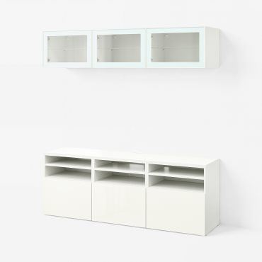 BESTÅ, TV storage combination/glass doors/drawers push open, 180x42x192 cm, 294.887.88