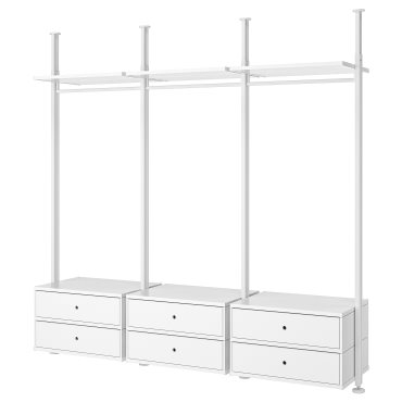 ELVARLI, wardrobe combination, 258x51x222-350 cm, 391.573.87