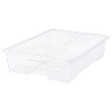 SAMLA, box with lid, 79x57x18 cm/55 l, 394.408.14