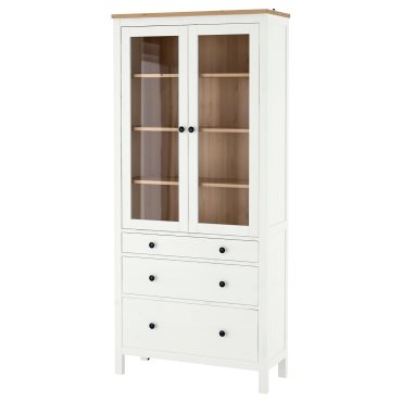 HEMNES, ντουλάπι 3 συρτάρια, γυάλινη πόρτα, 504.135.07