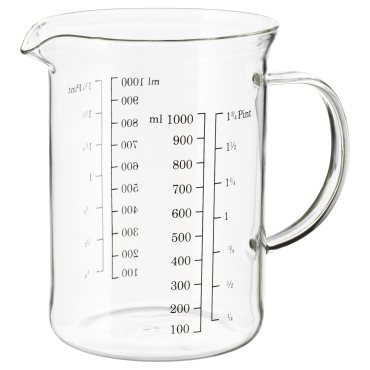 VARDAGEN, γυάλινη κανάτα-μεζούρα, 1.0 l, 603.233.04